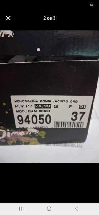 Sandalias Dime Mujer Talla 37 Marrón y Dorado