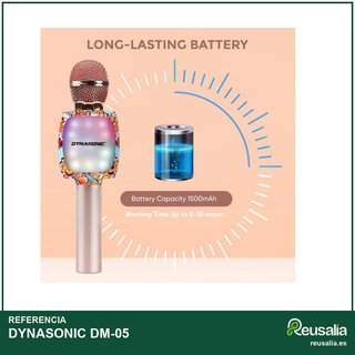 DYNASONIC micrófono karaoke inalámbrico luces