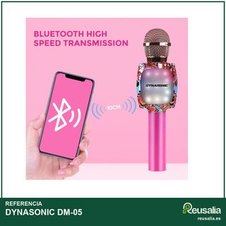 DYNASONIC micrófono karaoke inalámbrico luces