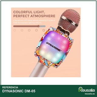 DYNASONIC micrófono karaoke inalámbrico luces