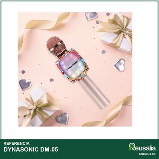 DYNASONIC micrófono karaoke inalámbrico luces