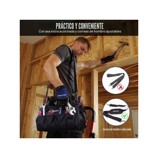 WORKPRO W081021A bolsa herramientas boca ancha 14"