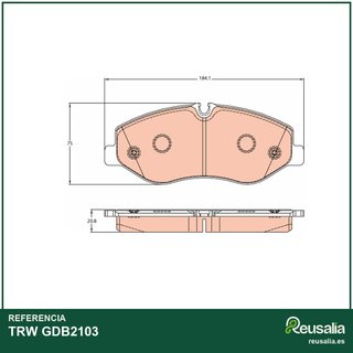 TRW GDB2103 pastillas freno eje delantero