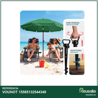 VOUNOT sombrilla playa grande ajustable verde