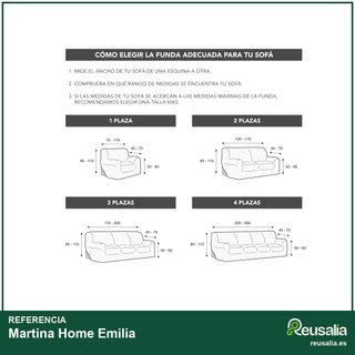 Martina Home funda sofá Emilia 1 plaza gris