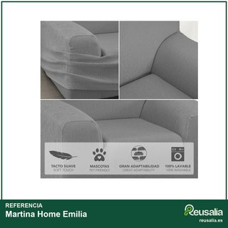 Martina Home funda sofá Emilia 1 plaza gris