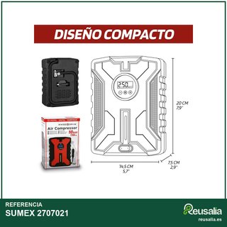 SUMEX Compresor Aire Portátil Digital 12V 10 Bar