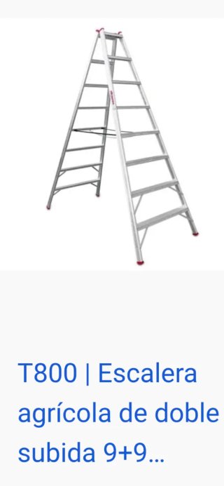 Escalera agrícola aluminio 9+9
