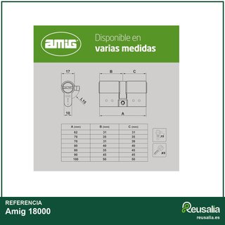 Amig cilindro seguridad cerradura antiganzúa