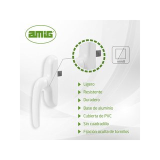 Manilla aluminio pvc para ventanas oscilobatientes