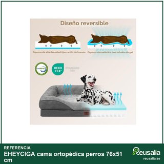 EHEYCIGA cama ortopédica perros 76x51 cm