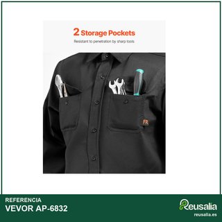 VEVOR Chaqueta de Soldadura Resistente al Fuego,