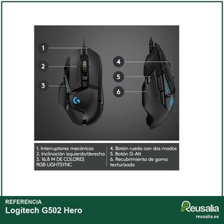Logitech G502 Hero G ratón gaming precisión