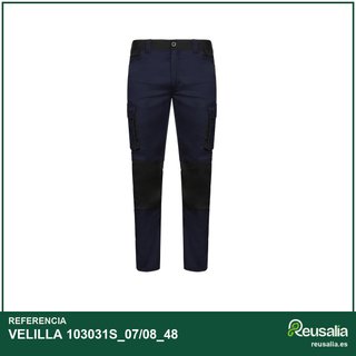 VELILLA Pantalón Stretch Bicolor Trabajo Unisex