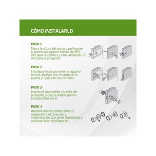 Amig 601 pomo manilla puerta interior latón dorado