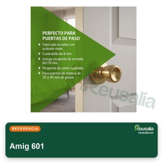 Amig 601 pomo manilla puerta interior latón dorado