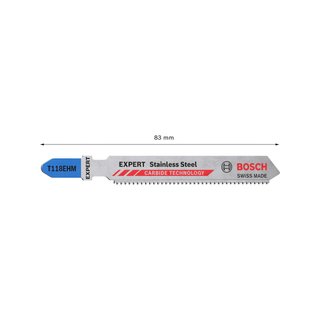 Bosch T 118 EHM hojas sierra cortes acero