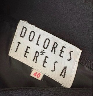 Vestido negro vintage botones joya T.M