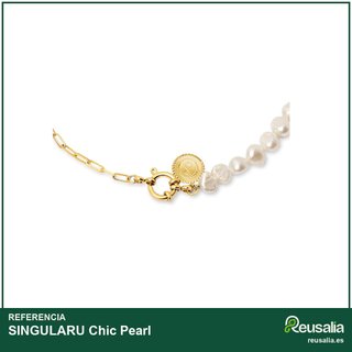 Singularu Collar Chic Pearl baño oro