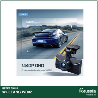 WOLFANG 32GB cámara coche doble lente 2.5K