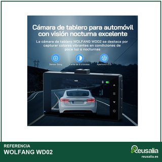 WOLFANG 32GB cámara coche doble lente 2.5K