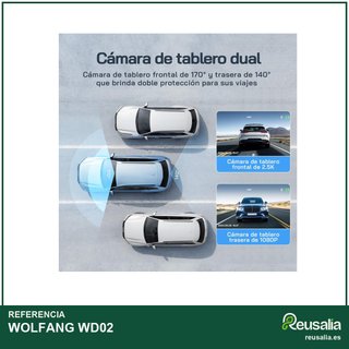 WOLFANG 32GB cámara coche doble lente 2.5K