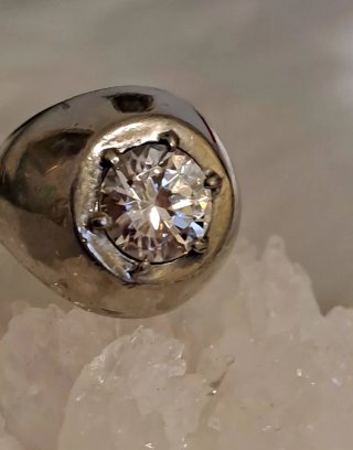 Anello cupola zircone taglio diamante.tg 16.5