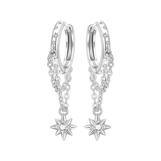 CYCUFF pendientes aro plata 925 circonitas