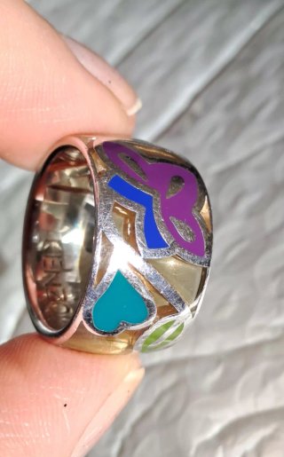 Anello Kenzo Argento Fascia Larga Smaltato