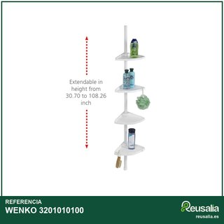 WENKO rinconera ducha aluminio 4 repisas