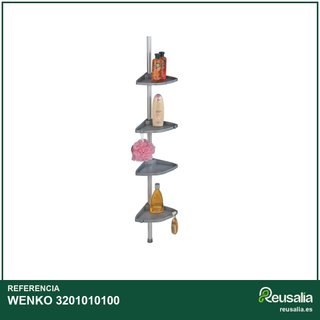 WENKO rinconera ducha aluminio 4 repisas