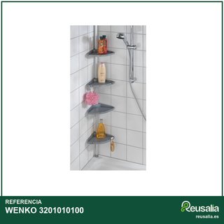 WENKO rinconera ducha aluminio 4 repisas