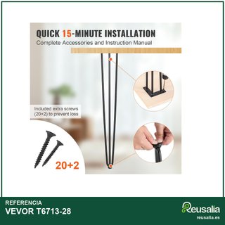 VEVOR patas de mesa acero 710 mm