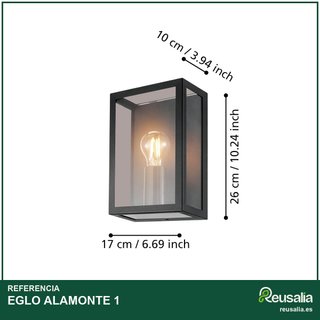 EGLO ALAMONTE 1 lámpara exterior pared acero negro