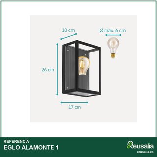 EGLO ALAMONTE 1 lámpara exterior pared acero negro