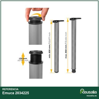 Emuca patas mesa acero regulables