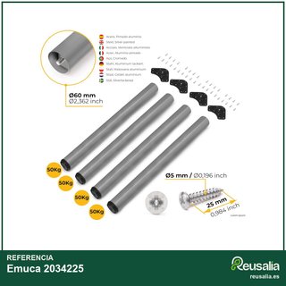 Emuca patas mesa acero regulables