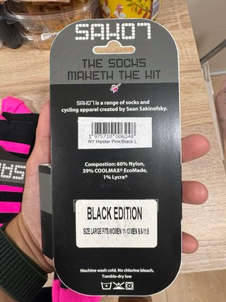Calcetines Sako7 Ciclismo Rayas Rosa/ Negro TallaL