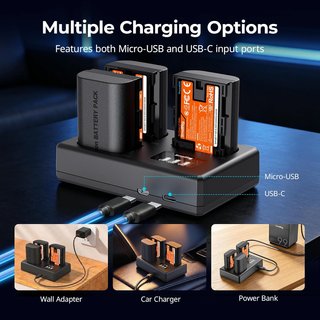 SMALLRIG Kit Baterías LP‑E6NH + Cargador Triple