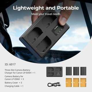 SMALLRIG Kit Baterías LP‑E6NH + Cargador Triple