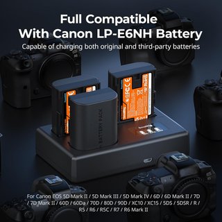 SMALLRIG Kit Baterías LP‑E6NH + Cargador Triple