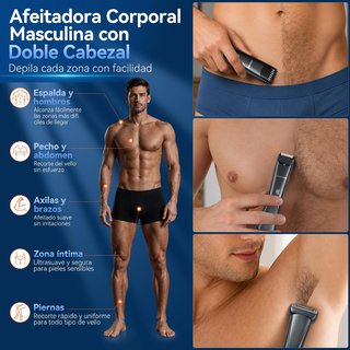 KENSEN Afeitadora Corporal Doble Cabezal Gris