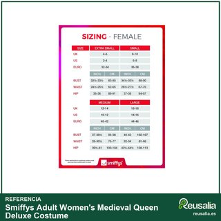 Smiffys disfraz medieval reina deluxe mujer