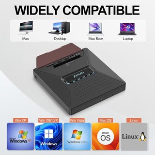 Alxum Lector DVD Externo PC USB-C SATA SD MicroSD