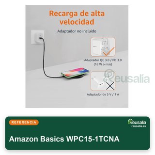 Amazon Basics base carga inalámbrica 15W Qi