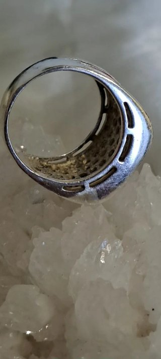 Anello Argento Quarzo Rosa Misura 18