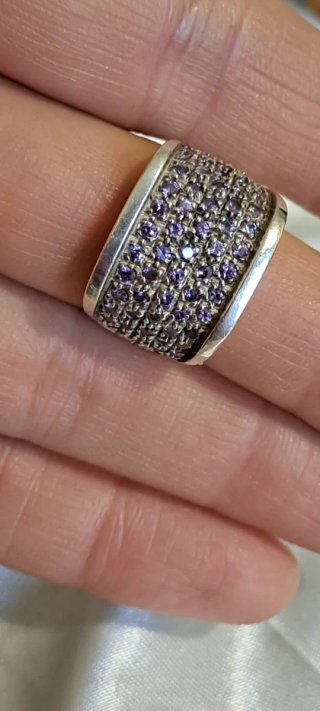 Anello Argento Quarzo Rosa Misura 18