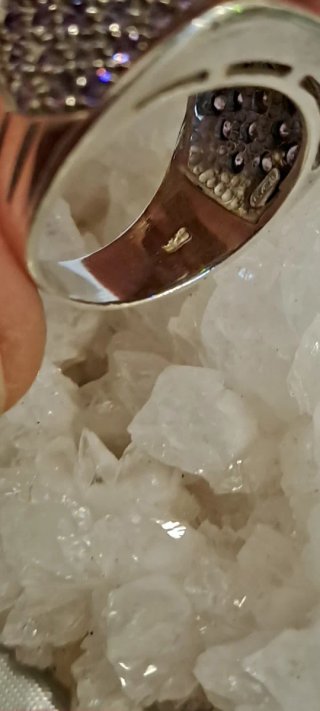 Anello Argento Quarzo Rosa Misura 18