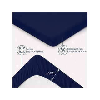 Dreamzie sábanas cuna algodón ajustables azul