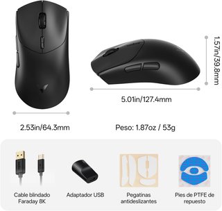 RAPOO VT7 MAX Ratón 30000DPI 8KHz 53g 750h 120M